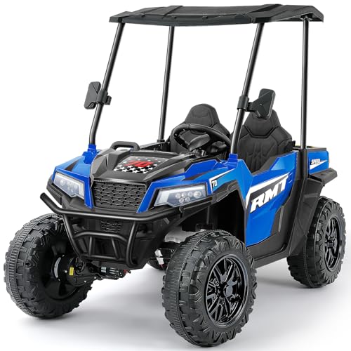 24V Ride on Car 2 Seater with Sun Shade, Dump Bed, 4WD, Pink S782676