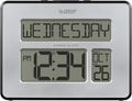 La Crosse Technology 513-1419B Silver Atomic Full Calendar Clock with Extra Large Digits