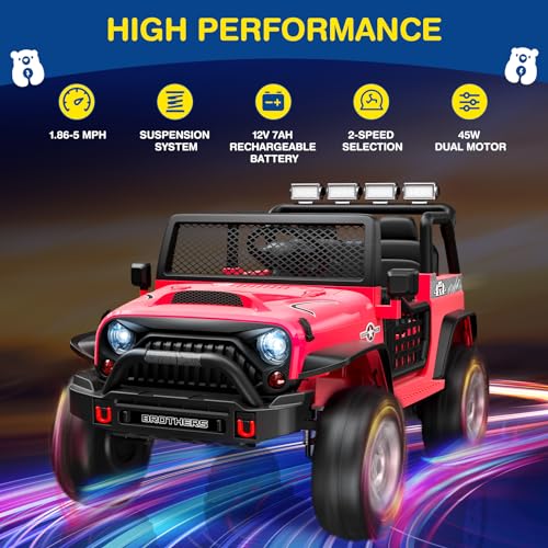 12V Kids Electric Ride On Car with Remote Control, Bluetooth Speaker, LED Lights Z308