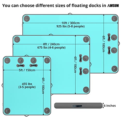 Inflatable Floating Dock Platform with Non-Slip Surface for Pool Beach Ocean B86969