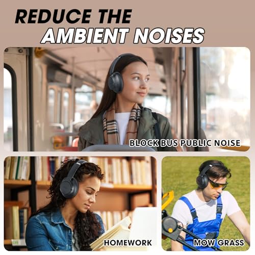 Hybrid Active Noise Cancelling Headphones with Transparent Mode, 70H Playtime, Bluetooth, Deep Bass Y40933