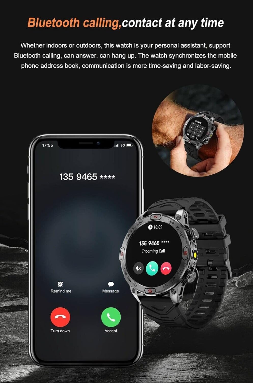 Smart Watch with 1.43" AMOLED Display, Waterproof Fitness Tracker X685
