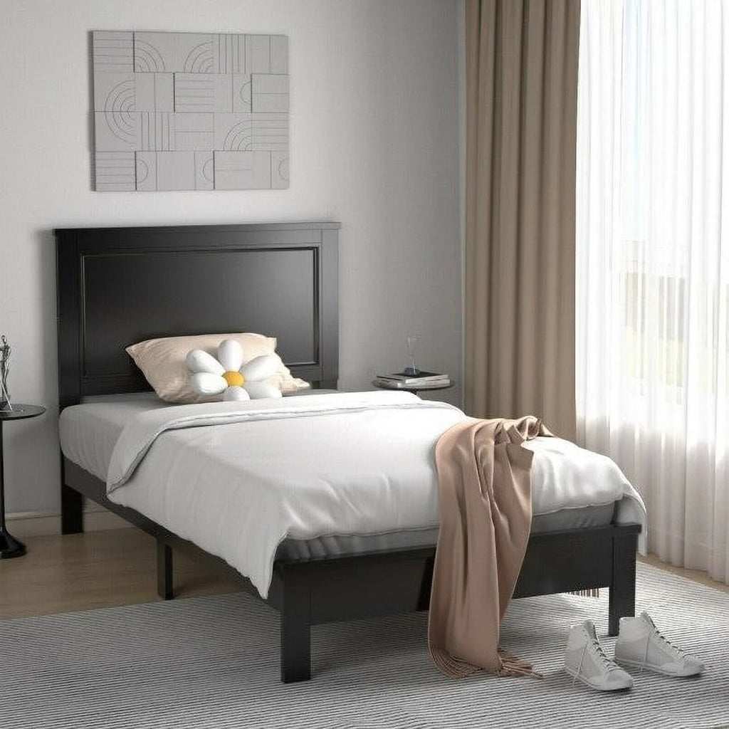 Modern Twin Size Wooden Platform Bed A504