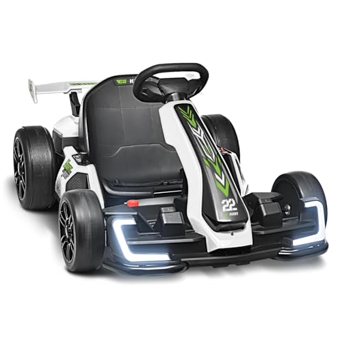 24V Kids Go Kart 300W Electric Drift Kart Outdoor Race Toy with 2X150W Motor, 7AH Battery K12878