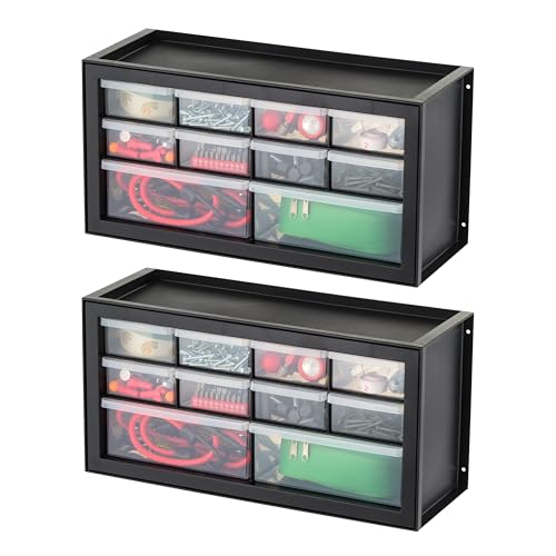 Screw Tool Organizer Small Parts Cabinet Chest, 44-Drawer Hardware Storage, Black S931