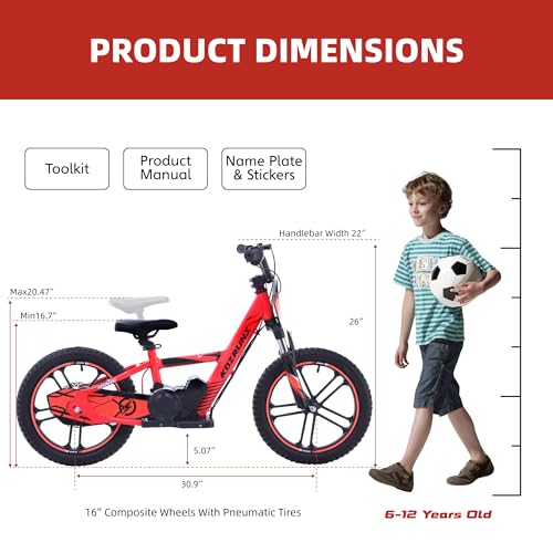 Electric Dirt Bike for Kids Aged 3-6, 170W Motor, 24V Battery, 12IN Tires J8048