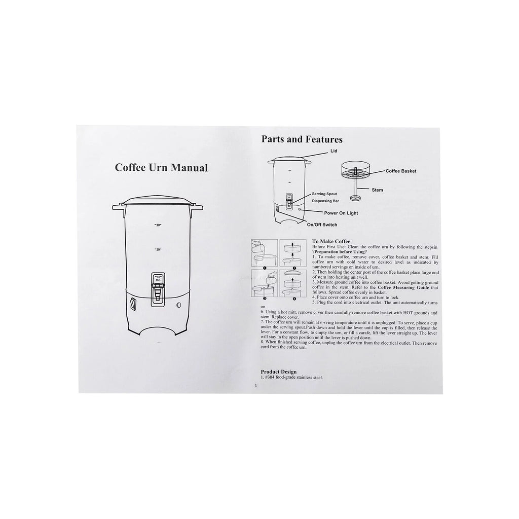 Stainless Steel Electric Coffee Urn 5.2L V987390