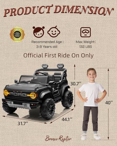 24V Ride on Car for Big Kids, 2 Seater with Remote Control, 4-Wheeler Suspension, 3 Speeds, LED Lights D981