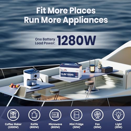 12V 100Ah LiFePO4 Marine Battery with Low-Temp Protection and 100A BMS J24276