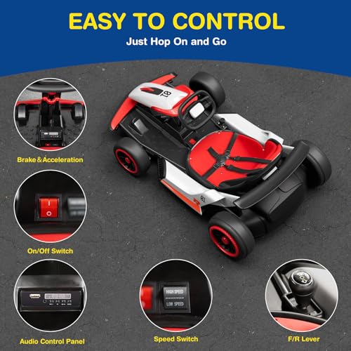 24V Electric Go Kart for Big Kids with 5-Point Safety Belt B6513