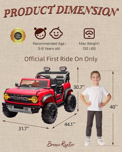 24V Ride on Car for Big Kids, 2 Seater with Remote Control, 4-Wheeler Suspension, 3 Speeds, LED Lights D981