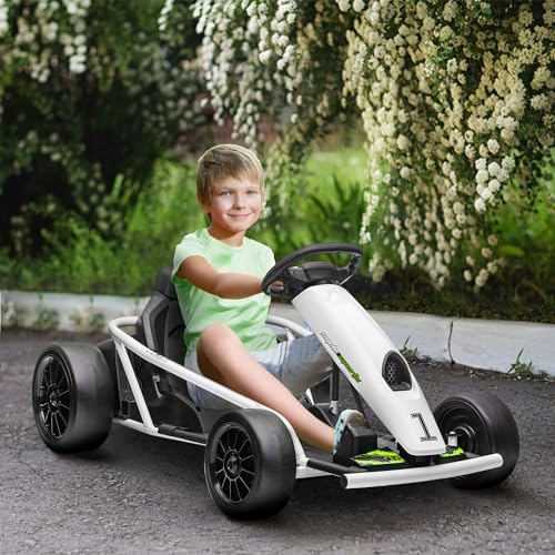 Electric Go Kart Drifting Ride On Toy for Kids 8-12, White C609