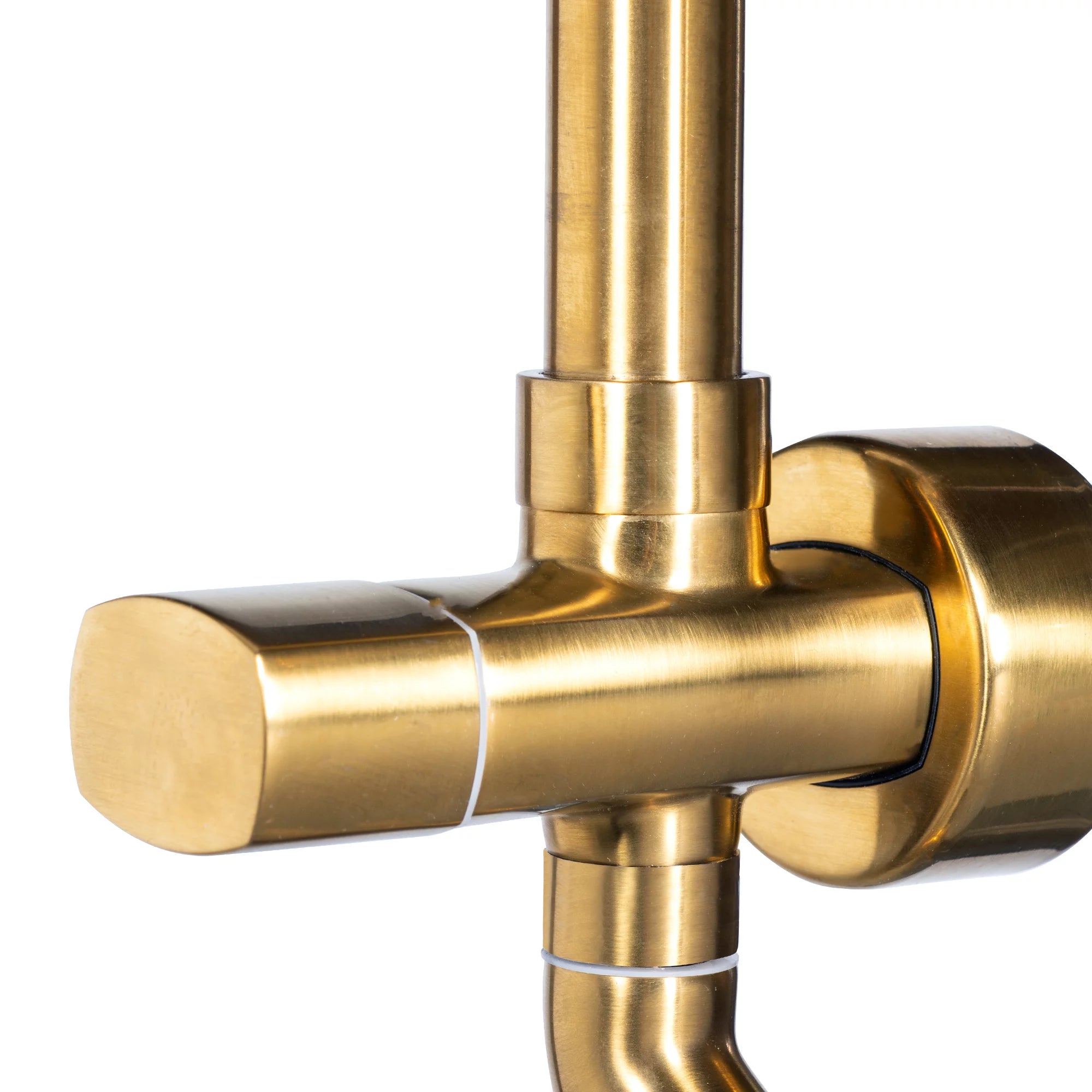 Kauai III Shower System with 8" Rain Showerhead, 5-Function Hand Shower, Adjustable Slide Bar and Soap Dish, Brushed Gold Finish V276