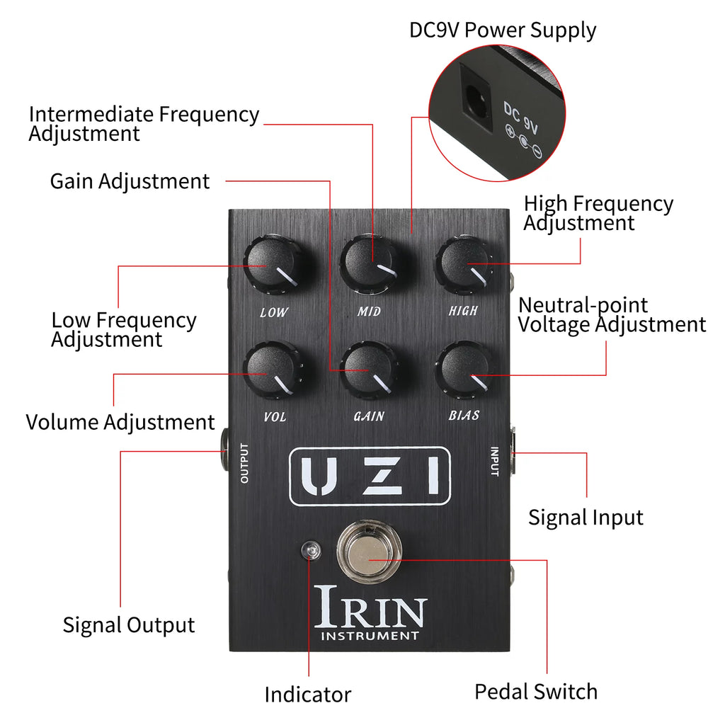 Guitar Effect Pedal Heavy Distortion Simulator with Cabinet Simulation J2446