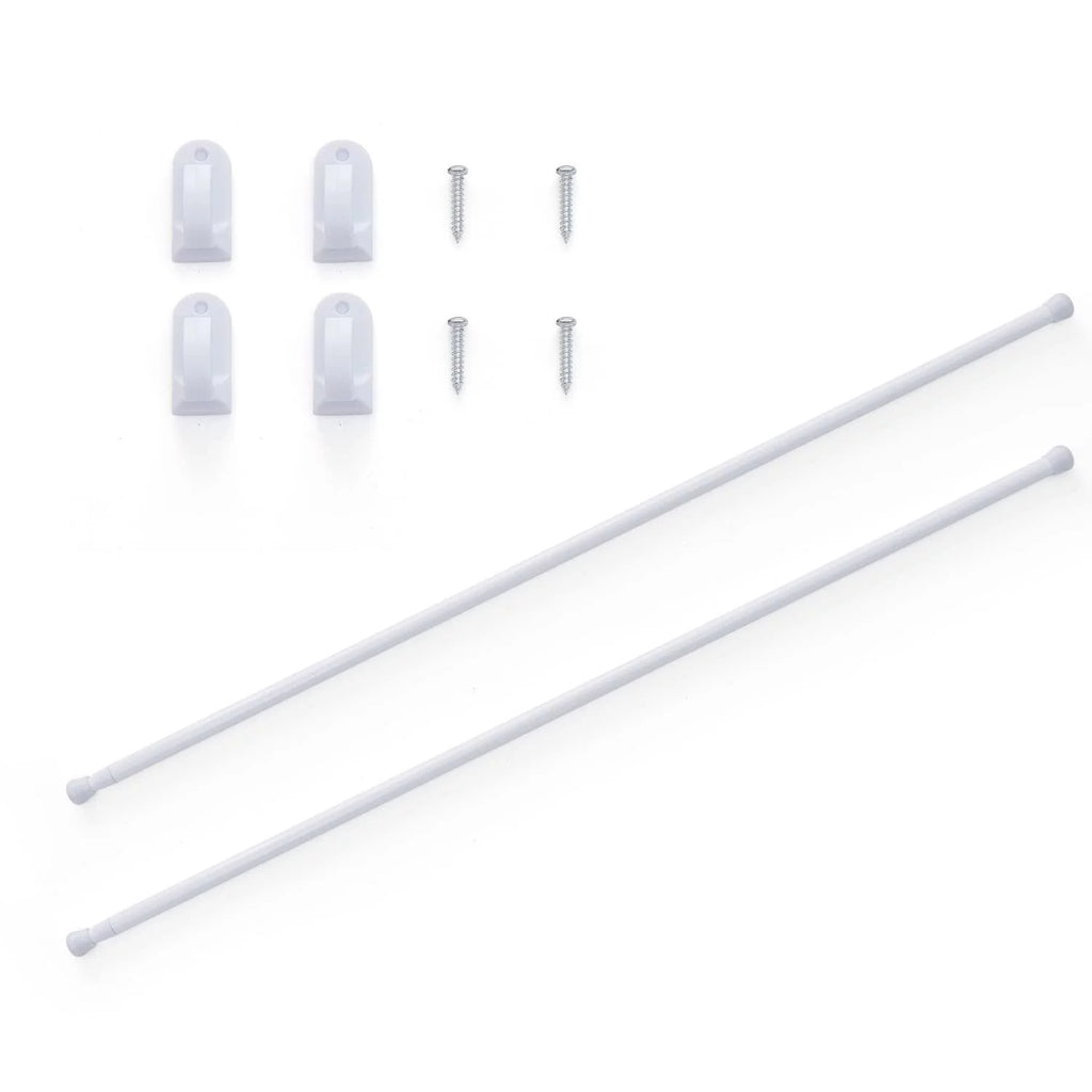 Curtainking Door Curtain Rods No Drill Cafe Curtain Rods for Tier Curtains Multi Use Sash Telescope Adjustable Window Dressing Hardware White 26" - 48"