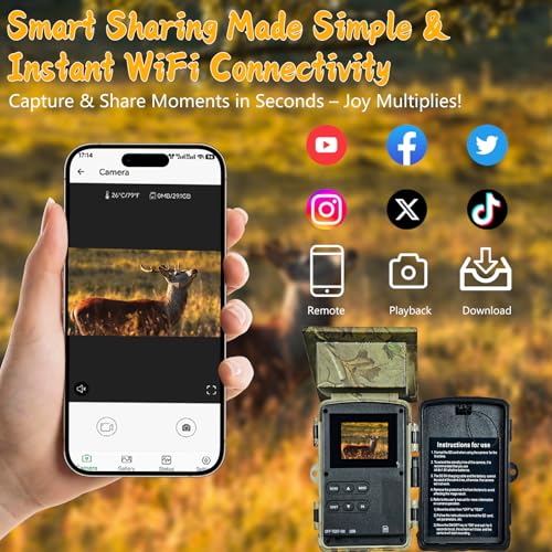 5K WiFi Trail Camera with Night Vision and 64GB SD Card R593430