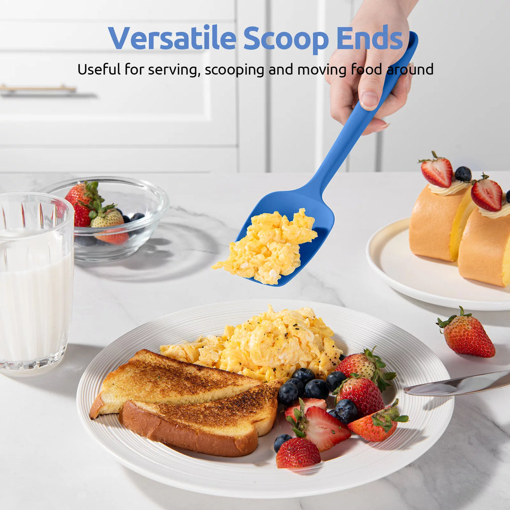 Silicone Spoon Spatula Set of 3, BPA-Free Food Grade, Heat Resistant to 600°F E445879