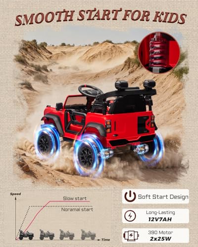 24V Ride on Car for Big Kids, 2 Seater with Remote Control, 4-Wheeler Suspension, 3 Speeds, LED Lights D981