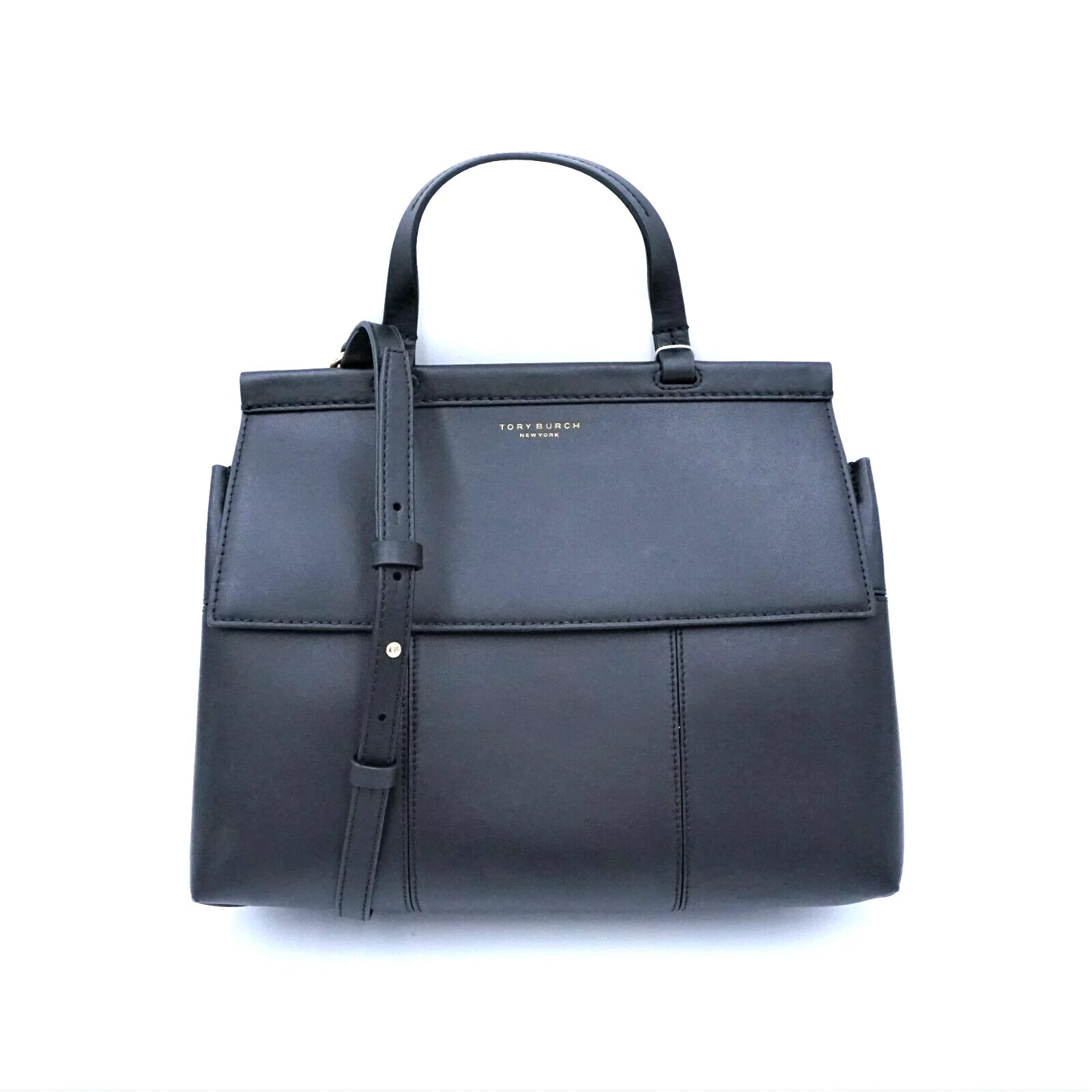 Women's Leather Satchel Bag with Gold Hardware B36102