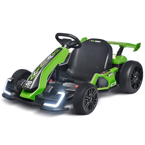 24V Kids Go Kart 300W Electric Drift Kart Outdoor Race Toy with 2X150W Motor, 7AH Battery K12878