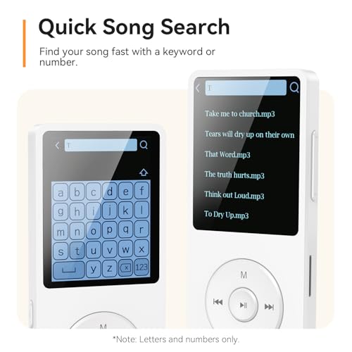 MP3 Player with Bluetooth 5.3, 1.8 Inch Screen, FM Radio, Voice Recorder O744186
