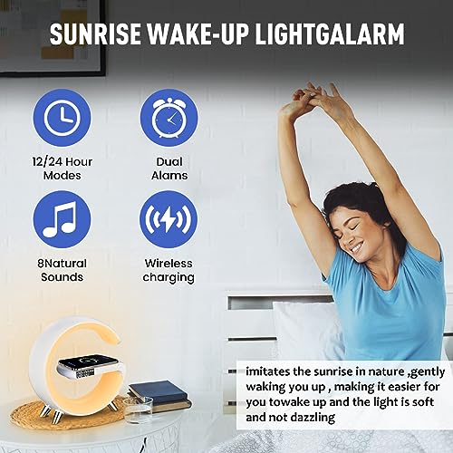 Wireless Charging LED Table Lamp with Bluetooth Speaker and Alarm Clock Z398