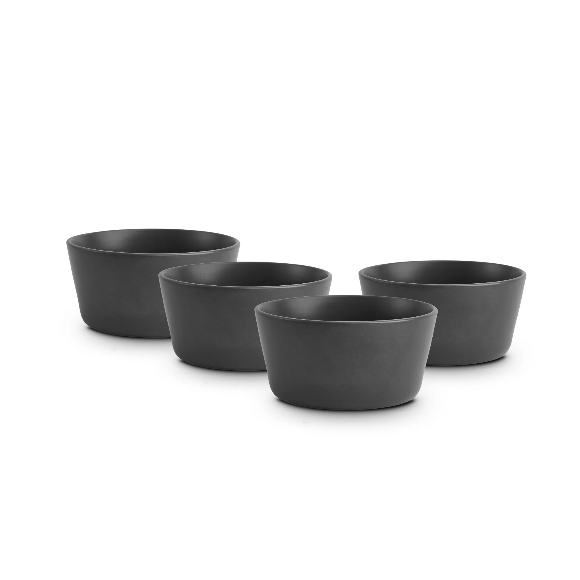 16 Piece Stoneware Dinnerware Set for 4, Black Matte A652157