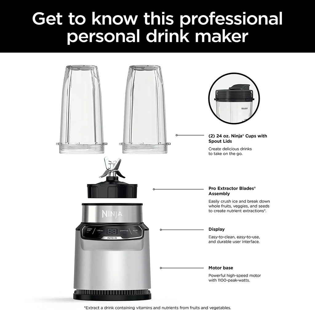 Compact Personal Blender, 900W Motor, Silver L666886