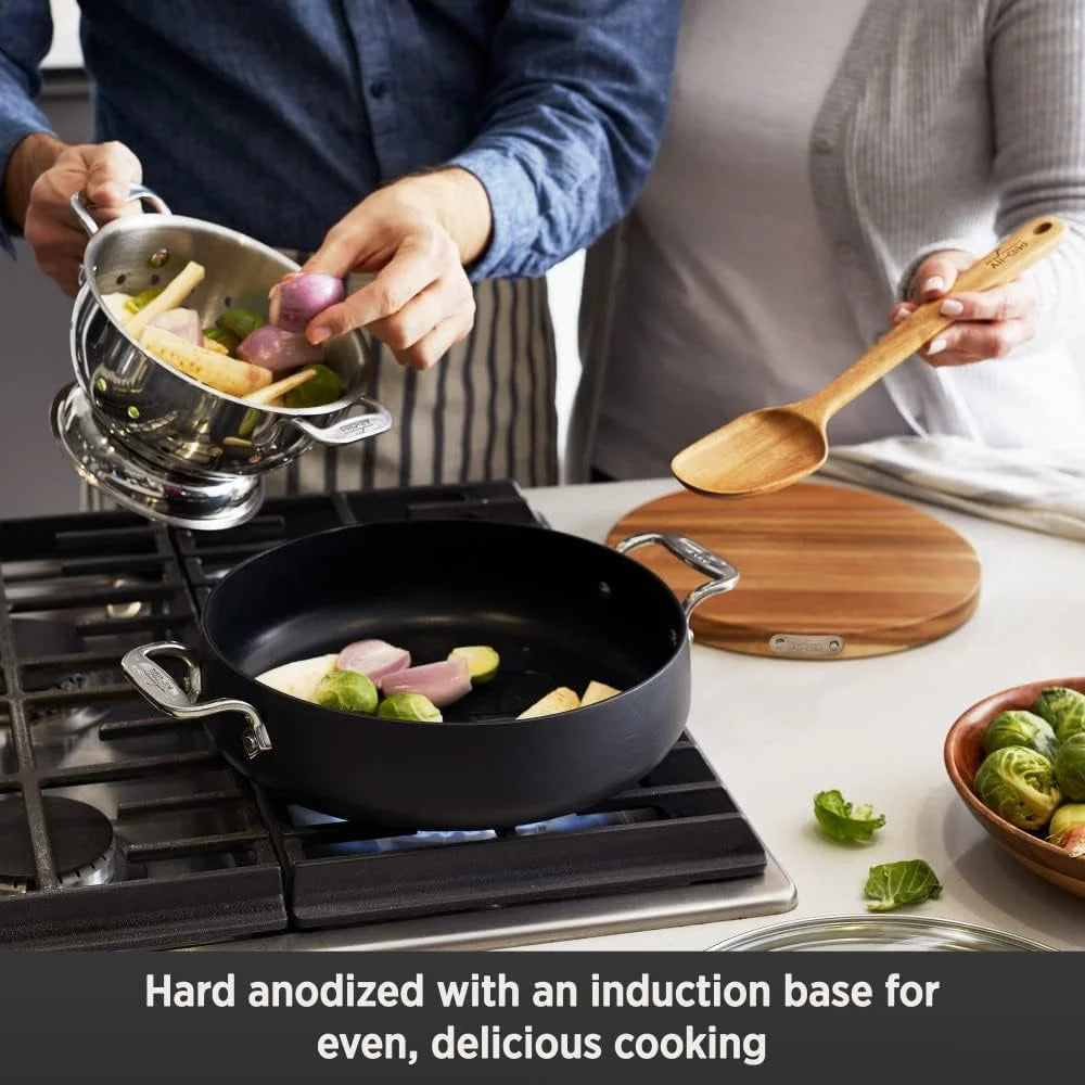 Hard Anodized Nonstick Sauteuse with Glass Lid, 4 Quart N65441