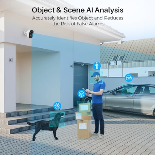 Wireless Outdoor Security Cameras with AI Motion Detection and 2K Color Night Vision A894906