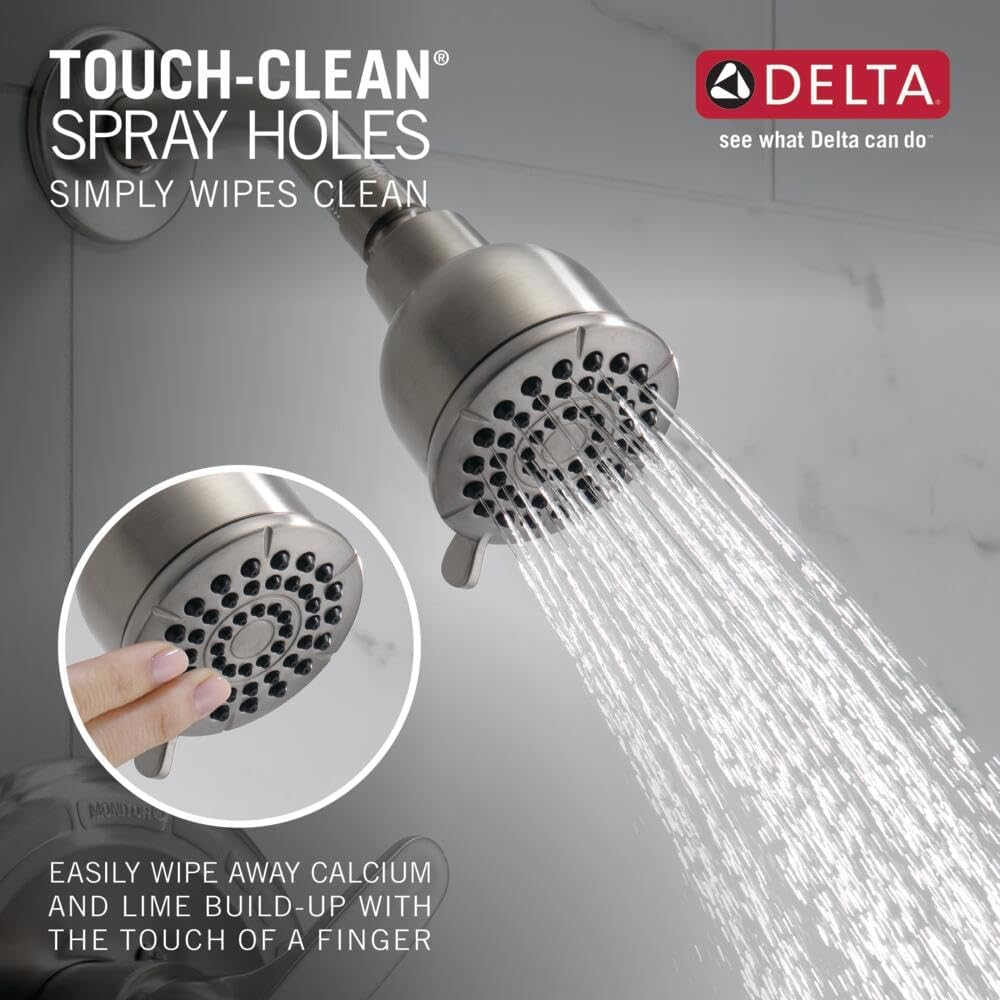 Brushed Nickel Shower Faucet Set with 2-Spray Shower Head and Tub Trim Kit V26036