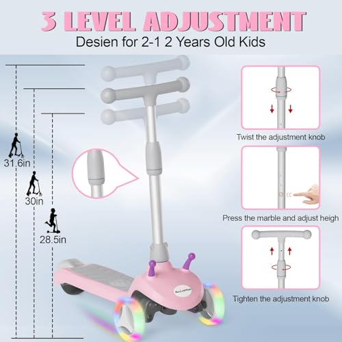 Electric Scooter for Kids Ages 3-8, 3 Wheel, Adjustable Height K687297