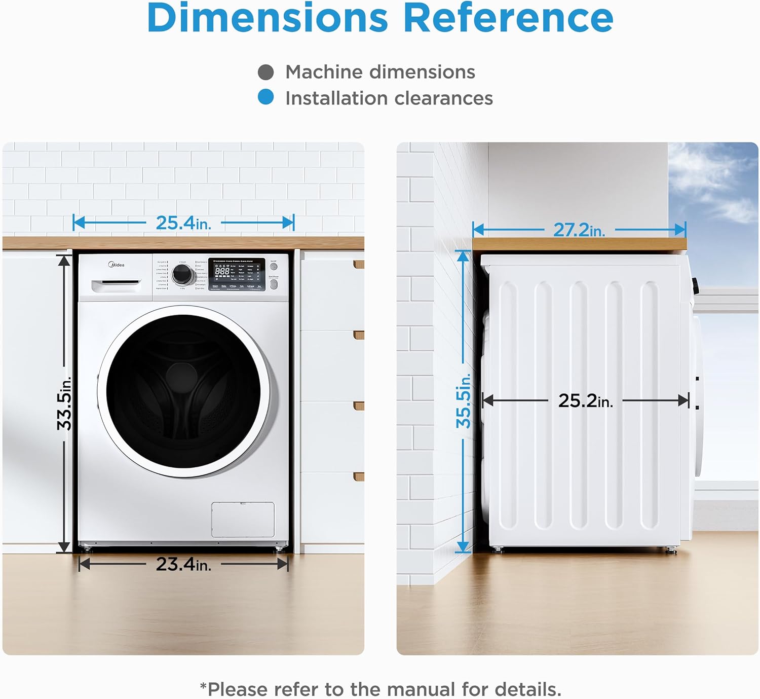 24 Inch Washer and Dryer Combo, Ventless, 2.7 cu.ft, Front Load X492