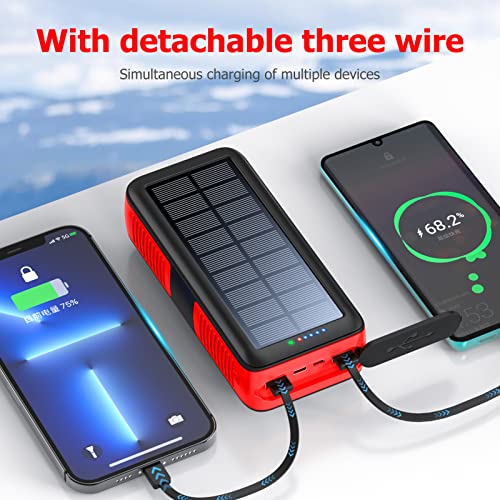 Solar Charger Power Bank 63200mAh Portable Dual Outputs Flashlight K2447