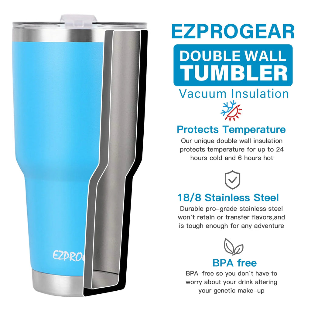 40 oz 2 Pack Stainless Steel Tumbler with Handle and Straws M52039