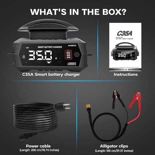 12V 24V 16-Amp Smart Battery Charger for Car Truck Boat Marine D264