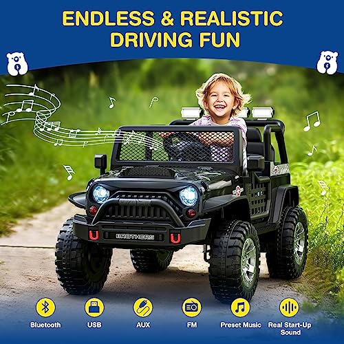 12V Kids Electric Ride On Car with Remote Control, Bluetooth Speaker, LED Lights Z308
