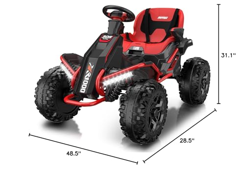 24V 4x4 Ride On Toy for Big Kids, 4x200W Motors, 5MPH, Parent Remote, Wide Seat, Green X884766