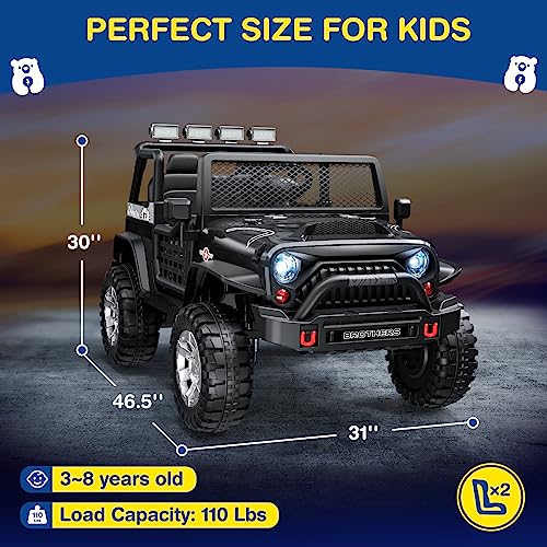 12V Kids Electric Ride On Car with Remote Control, Bluetooth Speaker, LED Lights Z308