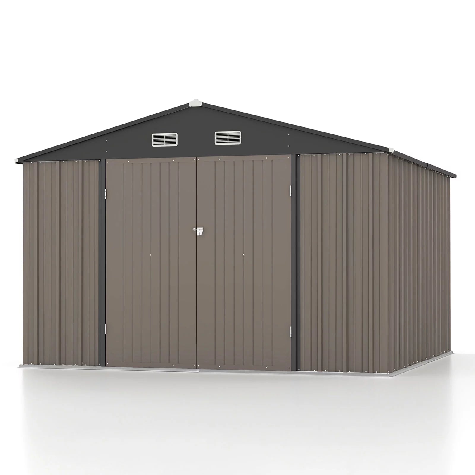 Outdoor Storage Metal Shed with Sloping Roof and Double Lockable Door I192803