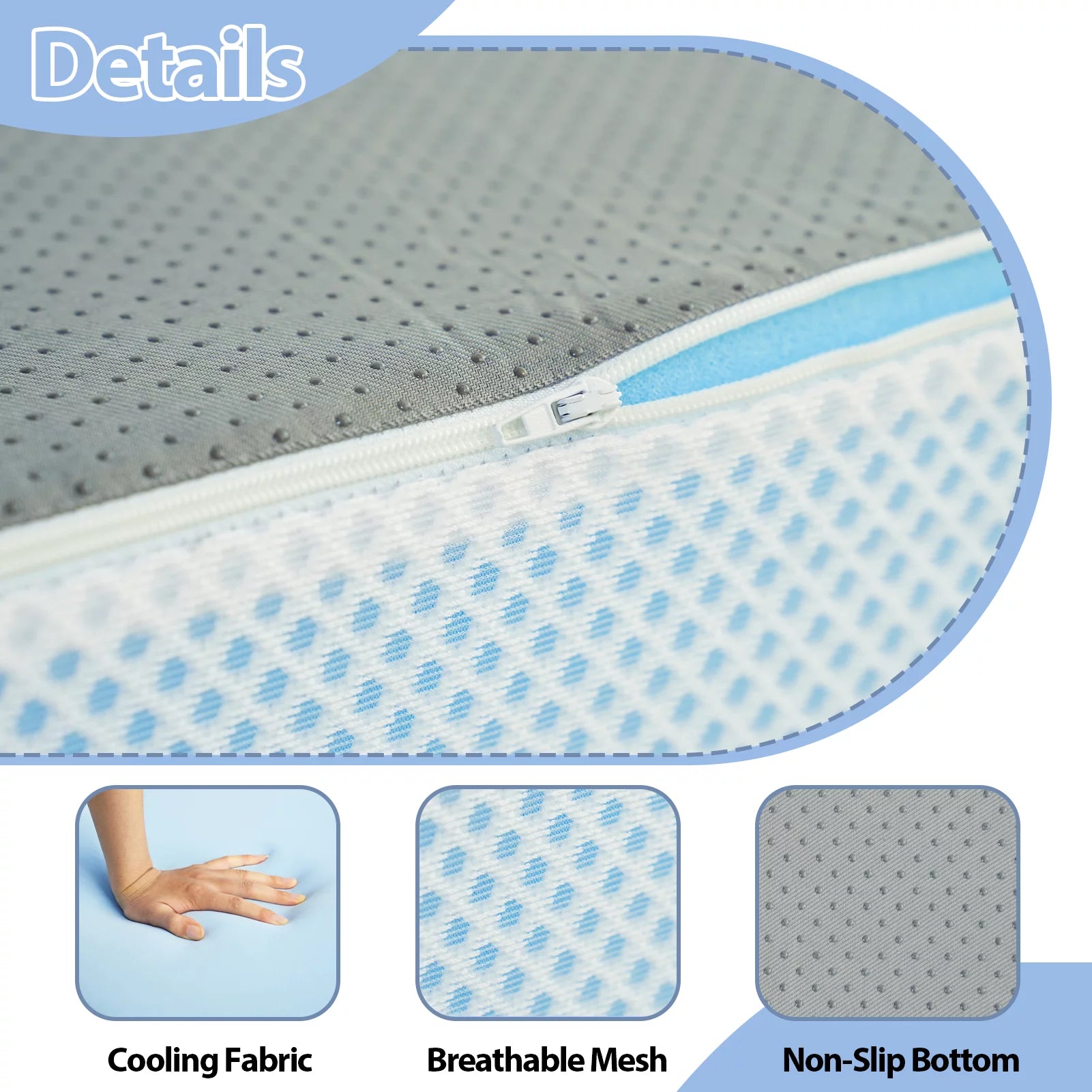 Folding Mattress with Cooling Memory Foam, Washable Cover, Twin Size C159829
