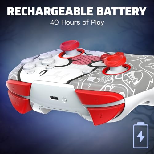 Wireless Controller for Nintendo Switch, Glows in the Dark, Rechargeable Battery E2669