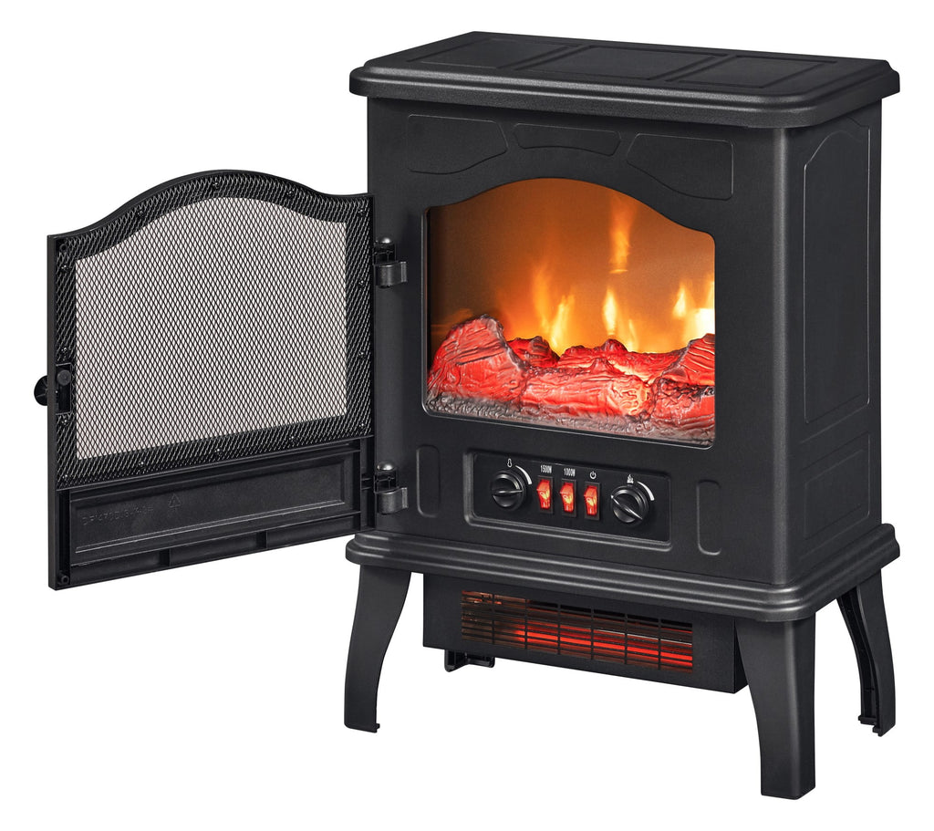 Infrared Quartz Electric Stove Heater, 1500W, Black Y898