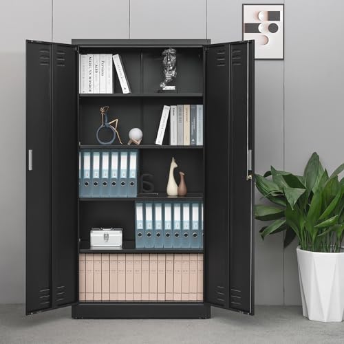 Metal Storage Cabinet with Adjustable Shelves, White M995185