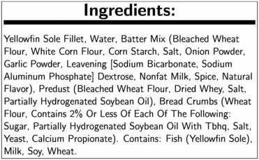 Breaded Flounder Fillet, 4-5 oz, 18 per case Z82288