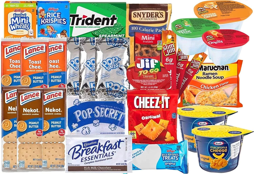 Snack Box Care Package 55 Count Variety Snacks mix Gift Box - College Students Snack Box Care Package Variety Snacks Gift - College Students Dorm Room Survival Snack Box, Military, Work or Home -...