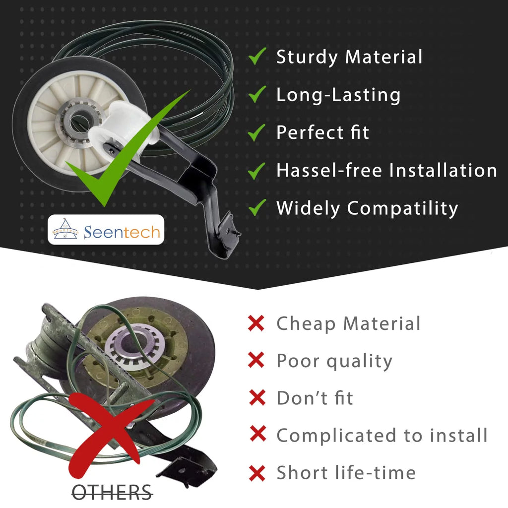 Dryer Repair Kit with Drum Roller, Idler Pulley and Belt I42149