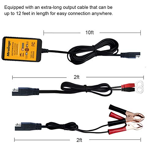 12V 2A Automatic Trickle Battery Charger Maintainer for Car Motorcycle Lawn Mower Boat ATV M415468