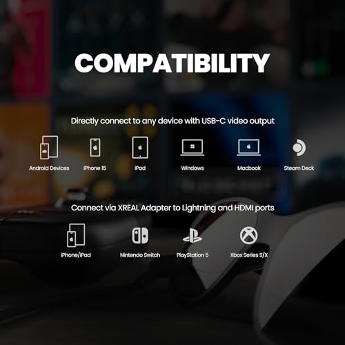 AR Glasses, 130" Wearable Display, 120Hz 1080P, Ideal for Gaming and Streaming X960