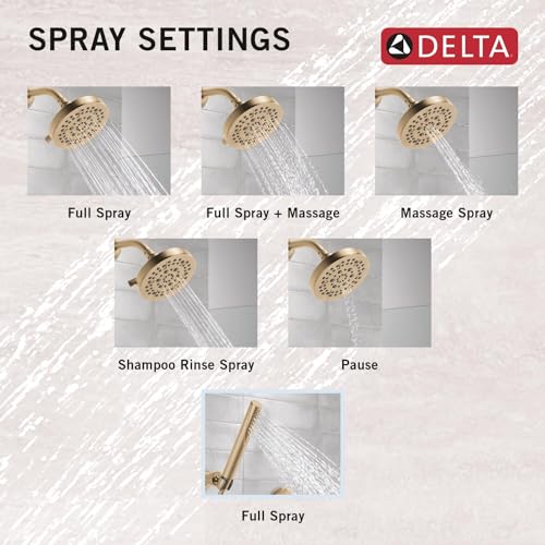 3-Setting Gold Shower System with Handheld Spray and Valve Kit W14555